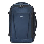 ECOHUB Bagages Cabine 40x20x25 Sac a Dos Voyage Ryanair sous Siège 13 Poches Sac a Dos Cabine Avion Valise Cabine Femme Homme Petite Sac Cabine Recyclable Pet Ecologique 20L Loisir，Brevetée（Bleu）