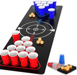 Faburo Rich Set for Beer Pong Include 1 Beer Pong Table Mat + 22 Party Plastic &