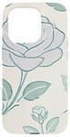 Coque pour iPhone 15 Pro Motif floral rose, style minimaliste