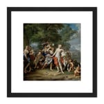 Verkolje The Rape Of Europa 8X8 Inch Square Wooden Framed Wall Art Print Picture with Mount