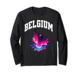 Belgium Aurora Borealis Northern Lights Vacation Souvenir Long Sleeve T-Shirt