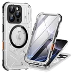 Lanhiem Coque pour iPhone 16 Pro Étanche,IP68 Imperméable 360 Integral Renforcée Antipoussière Anti-Neige Resistante Waterproof [Compatible avec MagSafe] Protection Etui pour iPhone 16 Pro,Noir