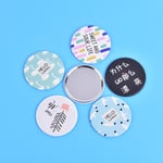 1pc Portable Cute Round Mirror Metal Makeup Pocket Handbag Mini Onesize