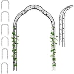 Goplus - Arche de Jardin 2,5 m en Métal, 7 Styles, Extrémités Pointues, pour Plantes Grimpantes, Roses, Vignes, Mariage,150x39x250 cm