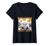 Womens Bitcoin TRUMP MAKE CRYPTO GREAT AGAIN Daddy's Home Christmas V-Neck T-Shirt