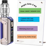 Aegis Solo 3 Kit 100 W S100 Kit with Z Subohm 2021 Tank 5.5ml, Woking Modes- Smart/Memory/Eco-Smart Lock - IP68 Rating