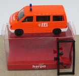 HERPA HO 1/87 VW VOLKSWAGEN T4 BUS ORANGE FLUO FEUERWEHR POMPIERS #043120 IN BOX