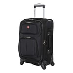 SwissGear Sion Softside Expandable Luggage, Black, Carry-On 21-Inch, Sion Softside Expandable Luggage