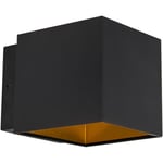 Caja wl - led Applique murale - 1 lumière - l 97 mm - Noir et Or - Design, Industriel, Moderne - éclairage intérieur - Salon i Chambre i Cuisine i