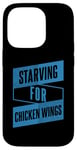 Coque pour iPhone 14 Pro Restauration rapide amusante et graphique de Starving For Chicken Wings