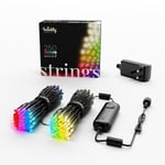 Twinkly Strings - Christmas Lights with 250 RGB LEDs - Indoor and Outdoor Fairy Lights - Christmas Decorations - App-Controlled Lighting, Black Wire, 20m