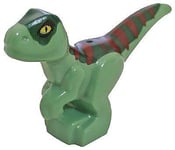 Jurassic World LEGO Minifigure Velociraptor Baby Dinosaur Sand Green + Red 76945