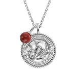 Engelsrufer Collier pour femme en argent sterling avec pendentif signe du zodiaque Scorpion – serti de 5 pierres de zircone et d'un pendentif en pierre de jaspe rouge – Longueur : 50 cm, Länge 42 + 4