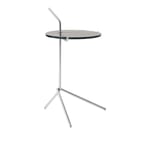 &Tradition - Halten Side Table SH9, Smoked Glass/Stainless Steel - Sidobord - Sebastian Herkner - Silver - Glas/Metall