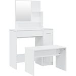 Helloshop26 - Ensemble de coiffeuse meuble chambre 86,5 x 35 x 136 cm blanc brillant