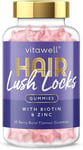 Vitawell Hair Lush Locks with Biotin and Zinc 60 Gummies UK Stock