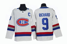 Gmjay Maurice Richard # 9 Hockey Jersey Montreal Canadiens Hockey White Stitched Letters Numbers NHL Ice Hockey Jersey,M