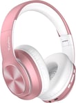 TuneFlux Wireless Bluetooth Headphones Over Ear, 80H Playtime, 3EQ Rose Gold