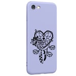 Coque violet Iphone 7 8 et SE 2020 et 2022 Dreamcatcher coeur