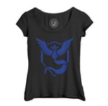 T-Shirt Femme Col Echancré Pokemon Go Equipe Sagesse Jeux Vidéo Geek