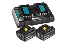 Makita DC18RD batterioplader - med batteri - 2 - Li-Ion