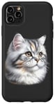 Coque pour iPhone 11 Pro Max Portrait de chat tigré argenté x chat mignon