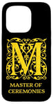 Coque pour iPhone 15 Pro Master of Ceremonies MC Vintage Gold Letter M