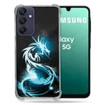 Cokitec Coque Renforcée pour Samsung Galaxy A16 5G Fantastique Dragon Bleu