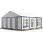 Intent24 - 4x6 m Tente de réception/Barnum gris-blanc toile de haute qualité pvc 700 n economy - gris