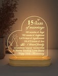 FULLOSUN Anniversary Wedding Gifts for Him/Her, I Love You Night Light 3D Illusion Lamp for Couple Wife Husband Romantic Valentines Wedding Day Present (15th)