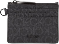 Calvin Klein Porte-Carte Homme Mono Cardholder Zip avec Fermeture Éclair, Noir (Classic Mono Black), Taille Unique