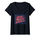 Womens Nice Colors with God bless America Speech Costume V-Neck T-Shirt