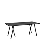 HAY Loop Stand matbord black linoleum, 180cm, svart stålstativ