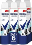 REXONA - Déodorant Femme Invisible Aqua - Spray Anti-transpirant - Advanced Protection - Parfum Frais et Floral - Protection 72h (lot de 6x200ml)