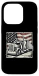 iPhone 14 Pro Semi-Trailer Trucker Big Rig American Flag Truck Driver Case