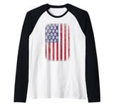 BTC Bitcoin American Flag distressed Crypto Revolution Raglan Baseball Tee