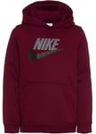 Nike Boy's Club + Hbr Po Hooded Sweatshirt, Dark Beetroot/Smoke Grey/Black, S