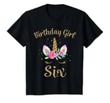 Youth 6 Year Old Birthday Girl Unicorn Shirt 6th Birthday Outfit T-Shirt