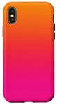 Coque pour iPhone X/XS Dégradé de couleur rose, orange, jaune