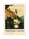 Wee Blue Coo Travel Ad Vintage Warwick Castle British Railways Wall Art Print