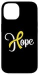 Coque pour iPhone 14 Sarcomes osseux ou sarcome des os Hope (courage) ruban jaune