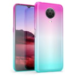 kwmobile Case Compatible with Nokia G20 / G10 - Case Transparent Gradient Phone Cover - Bicolor Dark Pink/Blue/Transparent