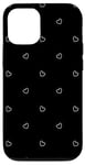 Coque pour iPhone 12/12 Pro Coeurs esthétiques motif cœurs côtiers noir