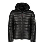 Geographical Norway Calender Hood Men - Doudoune Chaude Matelassée Homme - Veste Manteau Chaud Doublure Hiver Hommes - Blouson Coupe Vent Manches Longues (Noir XXL)