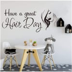 UYEDSR Stickers Muraux Avoir Un Grand Jour de Cheveux Coiffeur Salon Boutique Sticker Mural Coiffure barbier toilettage Mode Coupe de Cheveux Vinyle décor Art 85x36cm