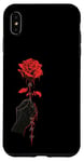 Coque pour iPhone XS Max Rose rouge avec fil de fer barbelé - Gothique