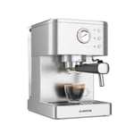 Machine à café filtre SteelPresso | Compacte | 20 bars | Buse vapeur | Plateau chauffe-tasses