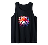 Dj Red Panda with Headphones Cute Animals Disc Jockey Music Tank Top