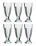 6x Milkshake Glasses Dessert Sundae Ice Cream Soda Tall American Style 300ml New