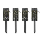 Solar 4 Pack Black Outdoor Ground Spike Light